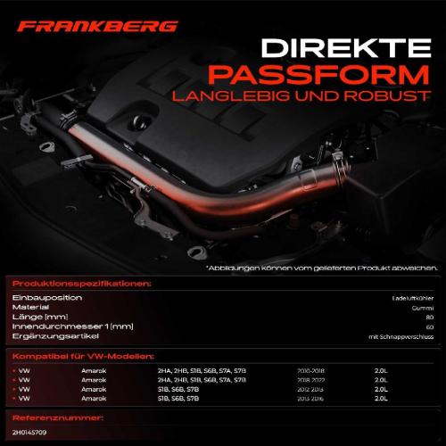 Frankberg 1x Kühlerschlauch Turboschlauch für VW Amarok 2HA 2HB S1B S6B S7A S7B Amarok Pritsche/Fahrgestell S1B S6B S7B Bild Frankberg 1x Kühlerschlauch Turboschlauch für VW Amarok 2HA 2HB S1B S6B S7A S7B Amarok Pritsche/Fahrgestell S1B S6B S7B