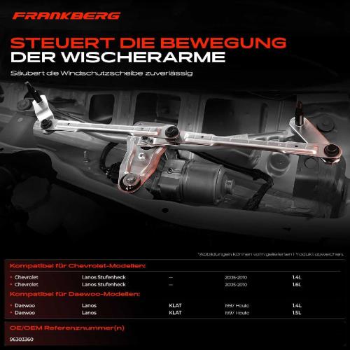 1x Wischergestänge Vorne für Chevrolet Daewoo Lanos KLAT Bild 1x Wischergestänge Vorne für Chevrolet Daewoo Lanos KLAT