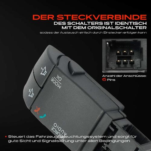 1x Kombischalter Lenkstockschalter für Dacia Dokker Express Renault Captur I Trafic II Bild 1x Kombischalter Lenkstockschalter für Dacia Dokker Express Renault Captur I Trafic II