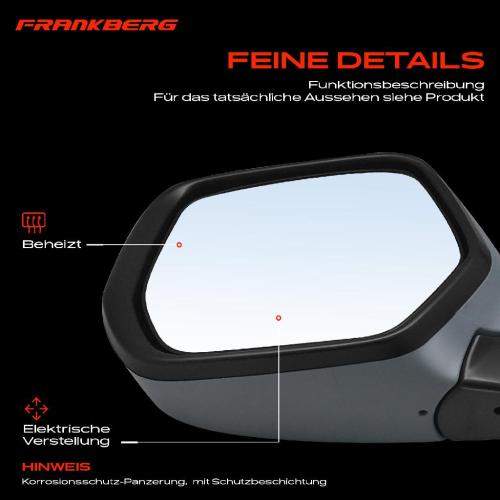 Frankberg 1x Außenspiegel Links für Honda CR-V III RE 2.0L 2.2L 2006-2012 Bild Frankberg 1x Außenspiegel Links für Honda CR-V III RE 2.0L 2.2L 2006-2012