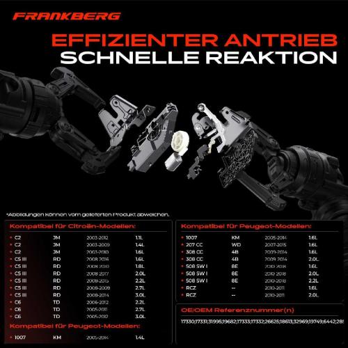 Frankberg 1x Türschloss Fahrzeugheckklappe für Citroën C2 C4 C5 III C6 Peugeot 1007 207 3008 308I 508I Bild Frankberg 1x Türschloss Fahrzeugheckklappe für Citroën C2 C4 C5 III C6 Peugeot 1007 207 3008 308I 508I