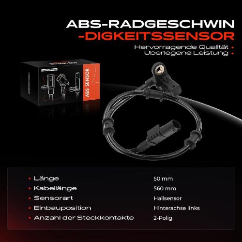 1x ABS Sensor Hinterachse links für Mercedes-Benz M-Klasse W163 2.3L 2.7L 4.0L 4.3L 5.0L 5.4L 1998-2005 Bild 1x ABS Sensor Hinterachse links für Mercedes-Benz M-Klasse W163 2.3L 2.7L 4.0L 4.3L 5.0L 5.4L 1998-2005
