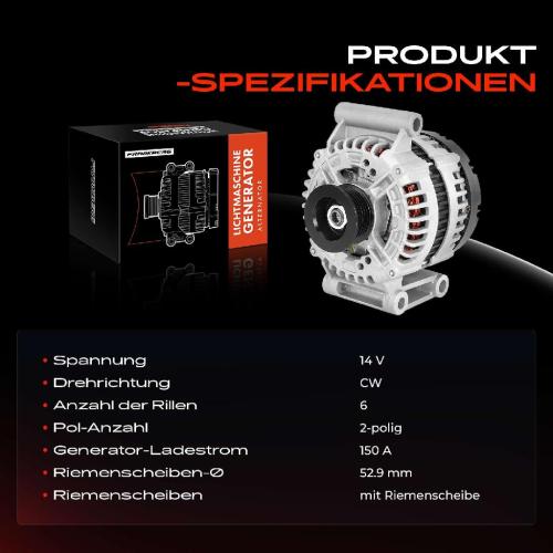 Frankberg 1x Lichtmaschine Generator für Ford Transit Peugeot Boxer Citroën Jumper Bild Frankberg 1x Lichtmaschine Generator für Ford Transit Peugeot Boxer Citroën Jumper