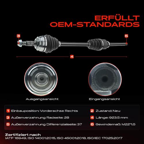 Frankberg 1x Antriebswelle Vorderachse Rechts für Peugeot 308 II L3 LB LH LP LW SW II L4 LC LJ LR LX 2013-2021 Bild Frankberg 1x Antriebswelle Vorderachse Rechts für Peugeot 308 II L3 LB LH LP LW SW II L4 LC LJ LR LX 2013-2021