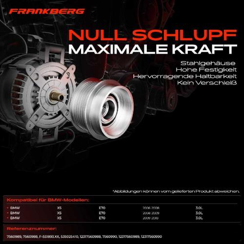 1x Generatorfreilauf Lichtmaschine für BMW X5 E70 3.0L 2006-2010 Bild 1x Generatorfreilauf Lichtmaschine für BMW X5 E70 3.0L 2006-2010