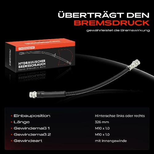 Frankberg 1x Bremsschlauch Bremsschläuche Hinterachse Links oder Rechts für Ford Fiesta V Mazda 2 Bild Frankberg 1x Bremsschlauch Bremsschläuche Hinterachse Links oder Rechts für Ford Fiesta V Mazda 2