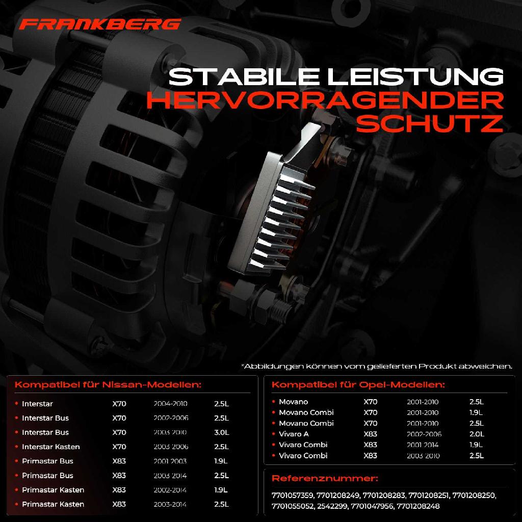 1x Lichtmaschinenregler Generatorregler für Nissan Interstar Bus Primastar Movano