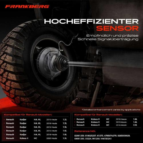 Frankberg 2x ABS Sensor Hinterachse beidseitig für Renault Kadjar Koleos II 1.2L 1.3L 1.5L 1.6L 1.8L 2.0L Bj ab 2015 Bild Frankberg 2x ABS Sensor Hinterachse beidseitig für Renault Kadjar Koleos II 1.2L 1.3L 1.5L 1.6L 1.8L 2.0L Bj ab 2015