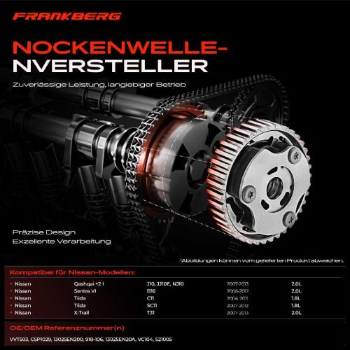 1x Nockenwellenversteller für Nissan Qashqai I Sentra VI Tiida X-Trail 1.8L 2.0L Bild 1x Nockenwellenversteller für Nissan Qashqai I Sentra VI Tiida X-Trail 1.8L 2.0L