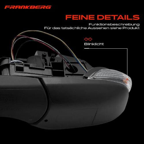 Frankberg 1x Außenspiegel Links für Toyota Yaris P13 1.0L 1.3L 1.4L 1.5L 2010-2020 Bild Frankberg 1x Außenspiegel Links für Toyota Yaris P13 1.0L 1.3L 1.4L 1.5L 2010-2020