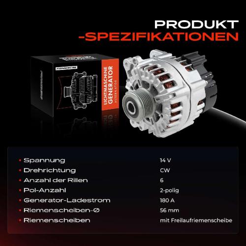 1x Lichtmaschine Generator für Audi A4 8K B8 A6 4F C6 A7 4G Q7 Dacia 2.7L 3.0L Bild 1x Lichtmaschine Generator für Audi A4 8K B8 A6 4F C6 A7 4G Q7 Dacia 2.7L 3.0L