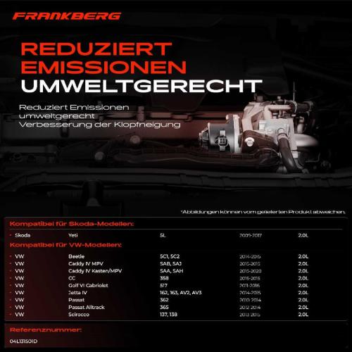 Frankberg 1x AGR-Ventil Abgasrückführungsventil für VW Golf Passat Beetle Cabriolet Caddy Alltrack Kasten/MPV Skoda Yeti Bild Frankberg 1x AGR-Ventil Abgasrückführungsventil für VW Golf Passat Beetle Cabriolet Caddy Alltrack Kasten/MPV Skoda Yeti