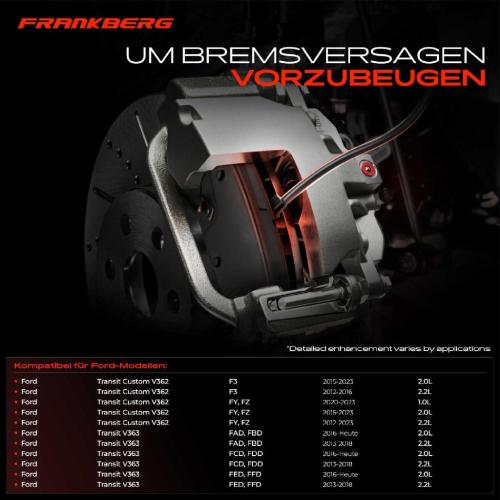 Frankberg 1x Warnkontakt Bremsbelagverschleiß Vorderachse für Ford Tourneo Transit Custom V362 V363 Bild Frankberg 1x Warnkontakt Bremsbelagverschleiß Vorderachse für Ford Tourneo Transit Custom V362 V363