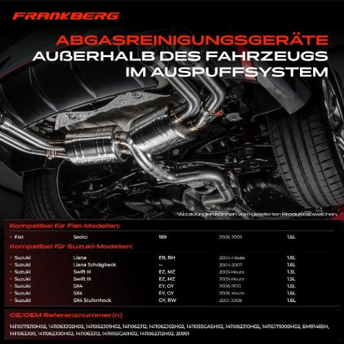 1x Katalysator für Fiat Sedici Suzuki ER RH Liana SX4 Swift III 1.6L Bild 1x Katalysator für Fiat Sedici Suzuki ER RH Liana SX4 Swift III 1.6L