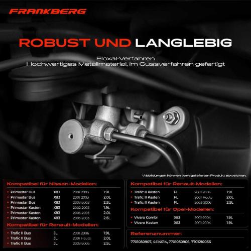 1x Hauptbremszylinder Bremszylinder für Nissan Primastar Opel Vivaro Renault Trafic Bild 1x Hauptbremszylinder Bremszylinder für Nissan Primastar Opel Vivaro Renault Trafic