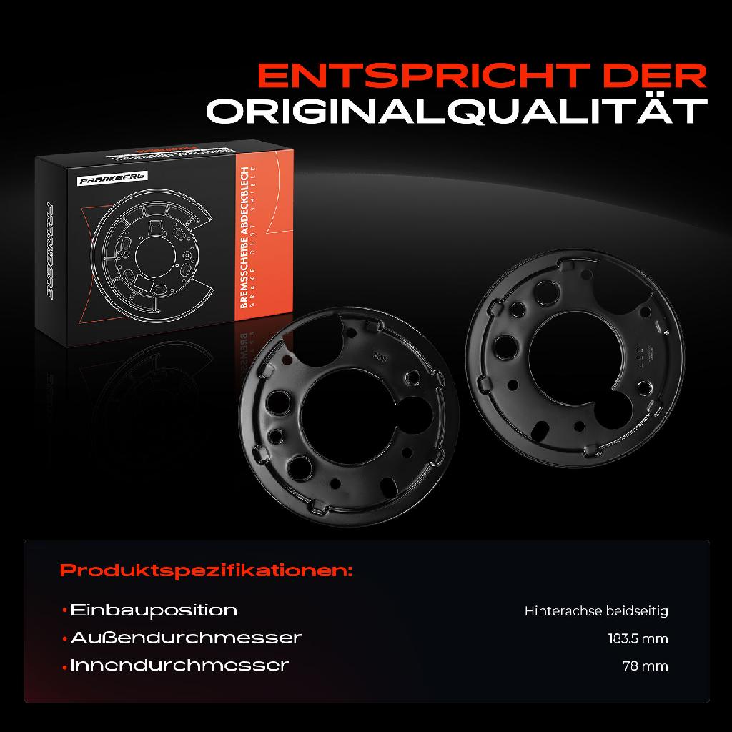 2x Ankerblech Bremsscheibe Hinterachse Beidseitig für Mercedes-Benz Sprinter 4-T B904