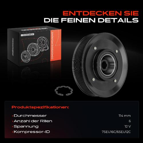 1x Magnetkupplung Klimakompressor für VW Golf 4 5 6 Passat EOS Audi A1 A3 A4 A6 TT Bild 1x Magnetkupplung Klimakompressor für VW Golf 4 5 6 Passat EOS Audi A1 A3 A4 A6 TT