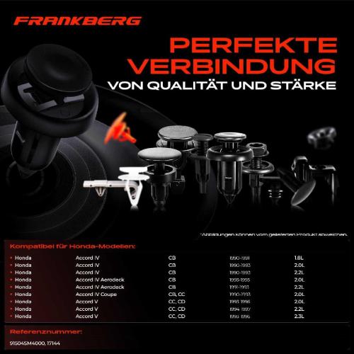 Frankberg 20x Befestigungsclips Stoßstange für Honda Accord IV V Legend KA KB Bild Frankberg 20x Befestigungsclips Stoßstange für Honda Accord IV V Legend KA KB