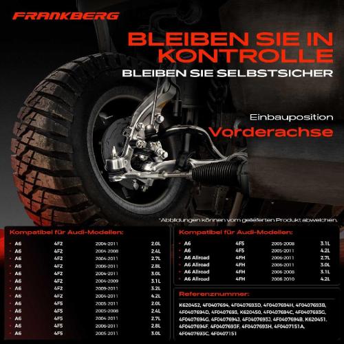 4x Querlenker Vorderachse für Audi A6 Allroad Avant 2.0L 2.4L 2.7L 2.8L 3.0L 3.1L 3.2L 4.2L 2004-2011 Bild 4x Querlenker Vorderachse für Audi A6 Allroad Avant 2.0L 2.4L 2.7L 2.8L 3.0L 3.1L 3.2L 4.2L 2004-2011