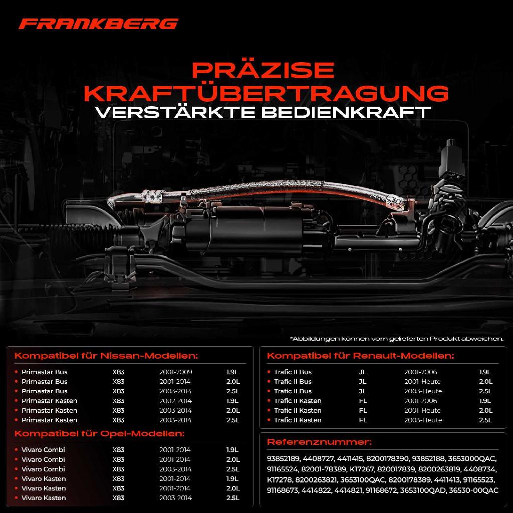 1x Seilzug Feststellbremse Hinterachse rechts für Opel Vivaro X83 Renault Trafic Nissan