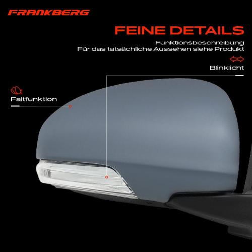 Frankberg 1x Außenspiegel Rechts für Toyota IQ J1 1.0L 1.3L 1.4L 2009-2015 Bild Frankberg 1x Außenspiegel Rechts für Toyota IQ J1 1.0L 1.3L 1.4L 2009-2015