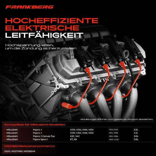 6x Zündleitungssatz Zündkabel für Mitsubishi Pajero II V2W V3W V4W 3.5L 3.0L Bild 6x Zündleitungssatz Zündkabel für Mitsubishi Pajero II V2W V3W V4W 3.5L 3.0L