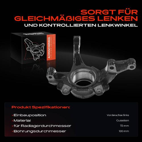 Frankberg 1x Achsschenkel Radaufhängung Vorderachse Links für Citroën Nemo Fiat Fiorino Linea Peugeot Bipper Bild Frankberg 1x Achsschenkel Radaufhängung Vorderachse Links für Citroën Nemo Fiat Fiorino Linea Peugeot Bipper