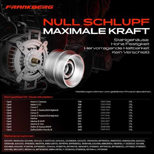 1x Generatorfreilauf Lichtmaschine für Opel Astra G H Corsa C D Meriva Zafira 1.7L Bild 1x Generatorfreilauf Lichtmaschine für Opel Astra G H Corsa C D Meriva Zafira 1.7L
