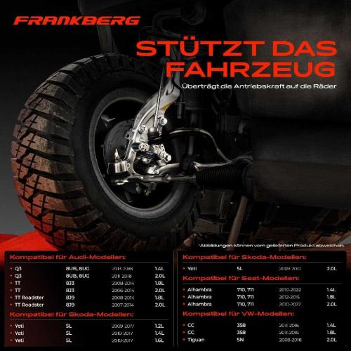 Frankberg 1x Achsschenkel Radaufhängung Hinterachse Rechts für VW Passat Audi Tiguan Skoda Seat Bild Frankberg 1x Achsschenkel Radaufhängung Hinterachse Rechts für VW Passat Audi Tiguan Skoda Seat