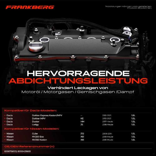 Frankberg 1x Ventildeckel Zylinderkopfhaube für Renault Clio III Grand Scénic II III Kangoo Megane II 1.5L Bild Frankberg 1x Ventildeckel Zylinderkopfhaube für Renault Clio III Grand Scénic II III Kangoo Megane II 1.5L