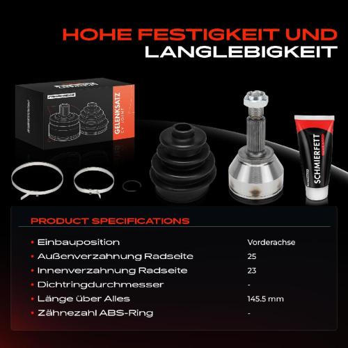 Frankberg 1x Antriebswelle Gelenksatz Vorderachse für Ford Fiesta 5 Focus DAW DBW DNW DFW Fusion JU Bild Frankberg 1x Antriebswelle Gelenksatz Vorderachse für Ford Fiesta 5 Focus DAW DBW DNW DFW Fusion JU