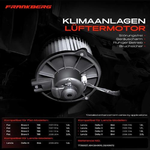 Frankberg 1x Gebläsemotor Innenraumgebläse für Fiat Bravo II Lancia Delta III Bild Frankberg 1x Gebläsemotor Innenraumgebläse für Fiat Bravo II Lancia Delta III