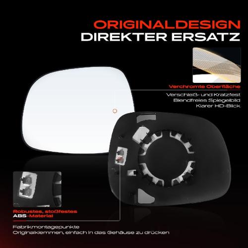 1x Spiegelglas Außenspiegel rechts für BMW X1 E84 X3 E83 F25 2005-2017 Bild 1x Spiegelglas Außenspiegel rechts für BMW X1 E84 X3 E83 F25 2005-2017