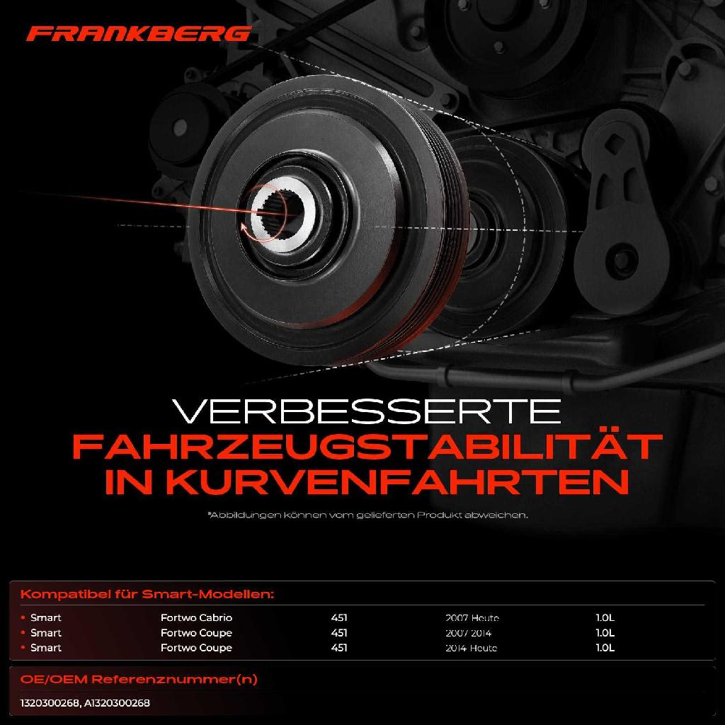 1x Riemenscheibe Kurbelwelle für Smart Fortwo Cabrio Coupe 451