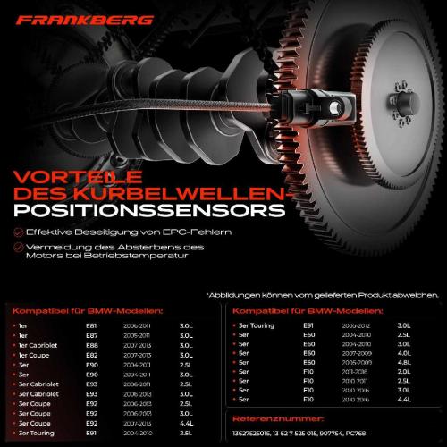 1x Kurbelwellensensor Impulsgeber für BMW 1er E81 3er E90 E91 E92 E93 5er 6er X1 X3 Bild 1x Kurbelwellensensor Impulsgeber für BMW 1er E81 3er E90 E91 E92 E93 5er 6er X1 X3