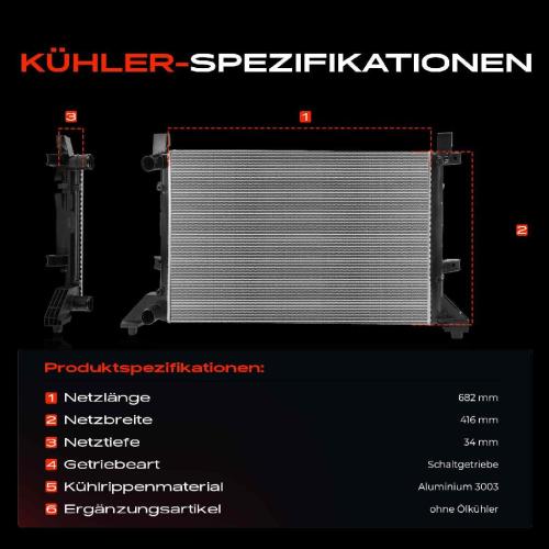 1x Kühler Wasserkühler Motorkühler für VW LT 28-35 II Bus 2DB 2DE 2DK LT 28-46 II Kasten Bild 1x Kühler Wasserkühler Motorkühler für VW LT 28-35 II Bus 2DB 2DE 2DK LT 28-46 II Kasten