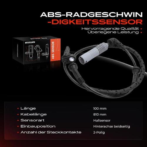 Frankberg 1x ABS Sensor Hinterachse beidseitig für BMW 5er E60 5er Touring E61 6er E63 6er Cabriolet E64 5.0L 2004-2010 Bild Frankberg 1x ABS Sensor Hinterachse beidseitig für BMW 5er E60 5er Touring E61 6er E63 6er Cabriolet E64 5.0L 2004-2010