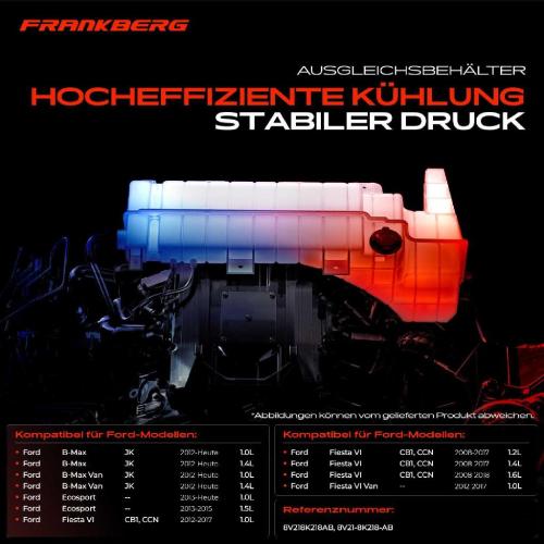 1x Ausgleichsbehälter Kühlmittelbehälter für Ford Fiesta VI Van CB1 CCN 2008-2017 Bild 1x Ausgleichsbehälter Kühlmittelbehälter für Ford Fiesta VI Van CB1 CCN 2008-2017
