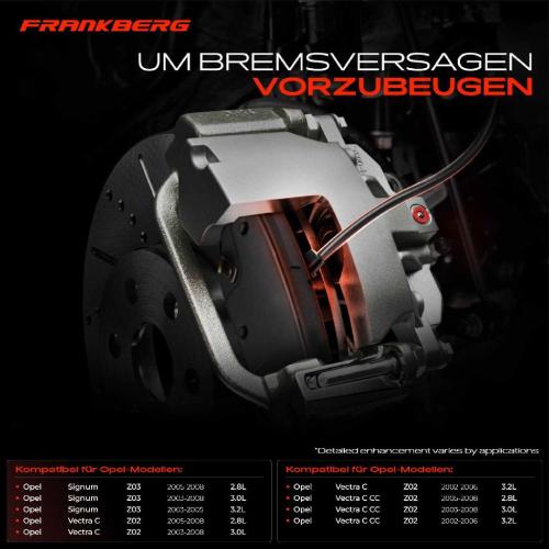 Frankberg 2x Warnkontakt Bremsbelagverschleiß Vorderachse für Opel Vectra C CC Caravan Z02 Signum Bild Frankberg 2x Warnkontakt Bremsbelagverschleiß Vorderachse für Opel Vectra C CC Caravan Z02 Signum