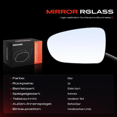 1x Spiegelglas Außenspiegel links für VW Sharan 7M6 7M8 7M9 Ford Galaxy Seat Alhambra Bild 1x Spiegelglas Außenspiegel links für VW Sharan 7M6 7M8 7M9 Ford Galaxy Seat Alhambra