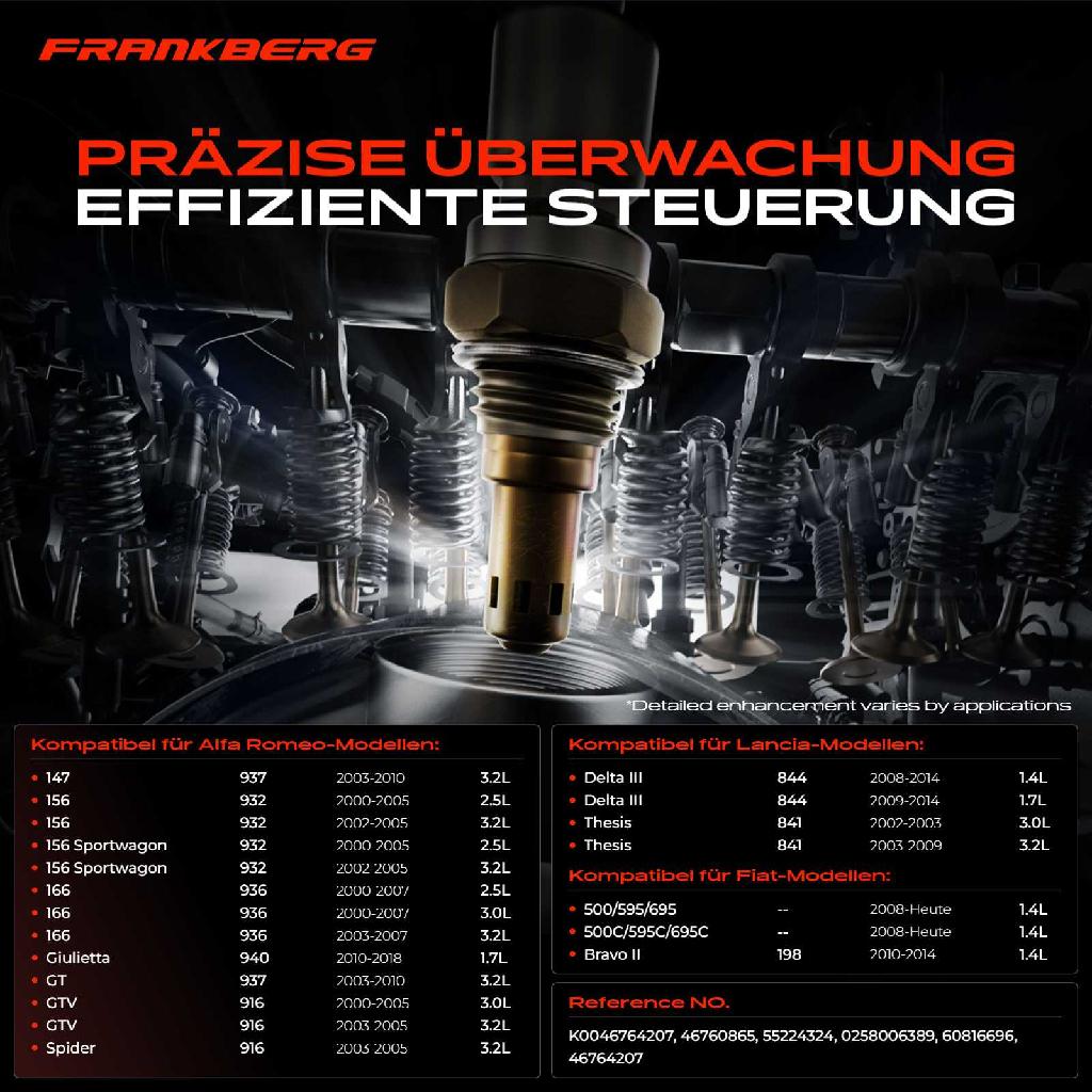 1x Lambdasonde Regelsonde/Diagnosesonde Vor/Nach Katalysator für Alfa Romeo 147 156 166 GT GTV Fiat Lancia