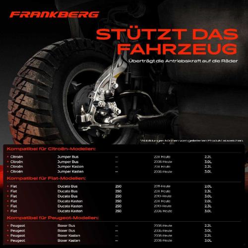 Frankberg 1x Achsschenkel Radaufhängung Vorderachse Links für Citroën Jumper Peugeot Boxer Fiat 2006-2011 Bild Frankberg 1x Achsschenkel Radaufhängung Vorderachse Links für Citroën Jumper Peugeot Boxer Fiat 2006-2011