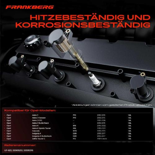 Frankberg 4x Zündmodul Zündspule für Opel Astra J Caravan GTC Stufenheck K Sports Tourer Cascada Insignia A Zafira C Bild Frankberg 4x Zündmodul Zündspule für Opel Astra J Caravan GTC Stufenheck K Sports Tourer Cascada Insignia A Zafira C