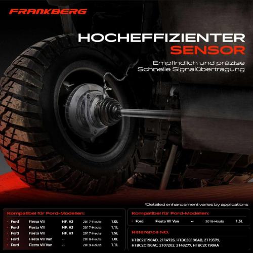 Frankberg 1x ABS Sensor Hinterachse rechts für Ford Fiesta VII HF HJ Fiesta VII Van 1.0L 1.1L 1.5L Bj ab 2017 Bild Frankberg 1x ABS Sensor Hinterachse rechts für Ford Fiesta VII HF HJ Fiesta VII Van 1.0L 1.1L 1.5L Bj ab 2017