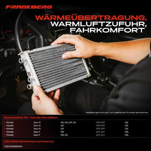 1x Wärmetauscher Innenraumheizung für Honda Jazz III GE GG GP ZA IV GK V GR 1.5L Bild 1x Wärmetauscher Innenraumheizung für Honda Jazz III GE GG GP ZA IV GK V GR 1.5L
