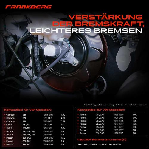 1x Bremskraftverstärker für VW Golf 2 Jetta 2 1G Passat 3A Corrado Bild 1x Bremskraftverstärker für VW Golf 2 Jetta 2 1G Passat 3A Corrado