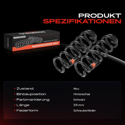2x Fahrwerksfeder Hinterachse für Peugeot 407 SW 6D 6E 508 SW I 8E 2004-2018 Bild 2x Fahrwerksfeder Hinterachse für Peugeot 407 SW 6D 6E 508 SW I 8E 2004-2018
