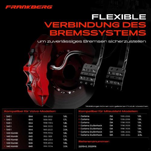 1x Bremsschlauch Bremsschläuche Vorderachse Links oder Rechts für Mitsubishi Carisma DA Volvo S40 I Bild 1x Bremsschlauch Bremsschläuche Vorderachse Links oder Rechts für Mitsubishi Carisma DA Volvo S40 I