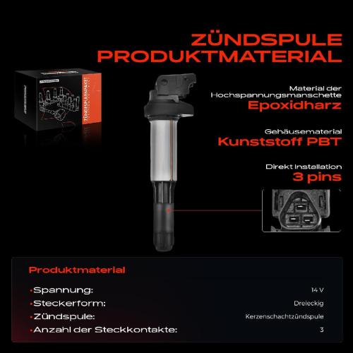 Frankberg 1x Zündmodul Zündspule für BMW E81 E87 F20 F21 E88 E82 F23 F22 F87 F34 E46 E90 F30 F80 E93 E92 E91 F31 Bild Frankberg 1x Zündmodul Zündspule für BMW E81 E87 F20 F21 E88 E82 F23 F22 F87 F34 E46 E90 F30 F80 E93 E92 E91 F31