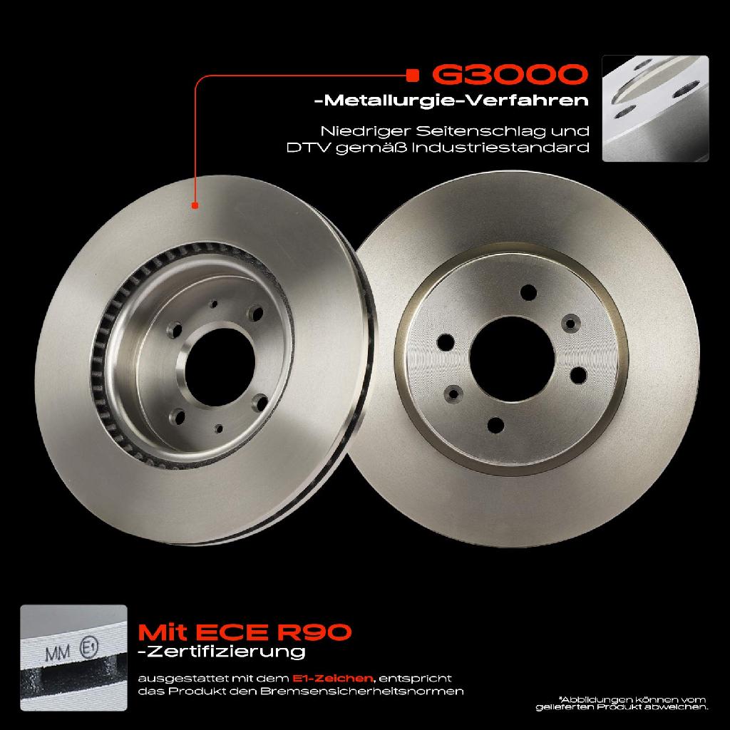 2x Bremsscheiben Hinterachse für Jaguar XE XF Sportbrake Land Rover Discovery Sport Van Range Velar